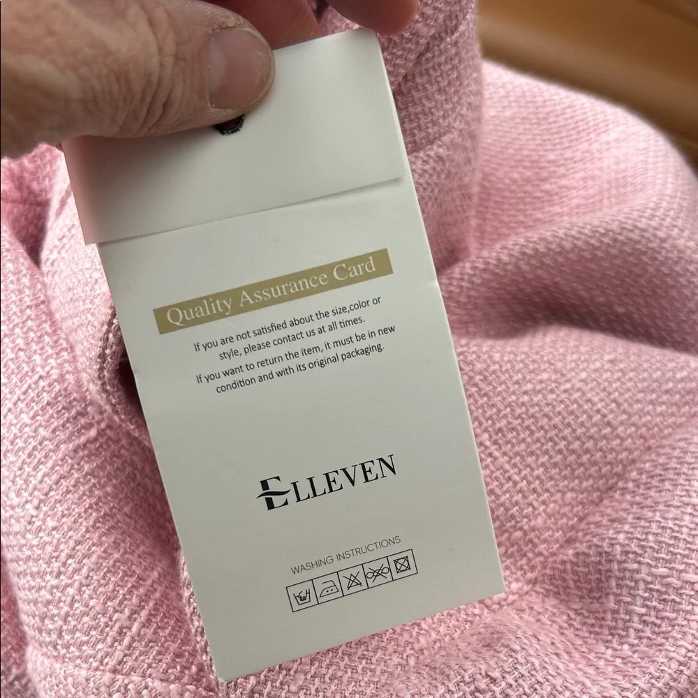 NWT Elleven Women's Pink Double-Breasted Blazer with Gold Buttons Size L - Picture 5 of 7